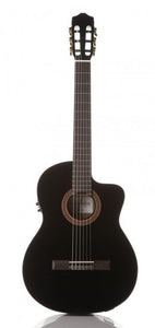 Cordoba C5-CEBK Cedar/Mahogany Classical Nylon Guitar, Black w/ pickup